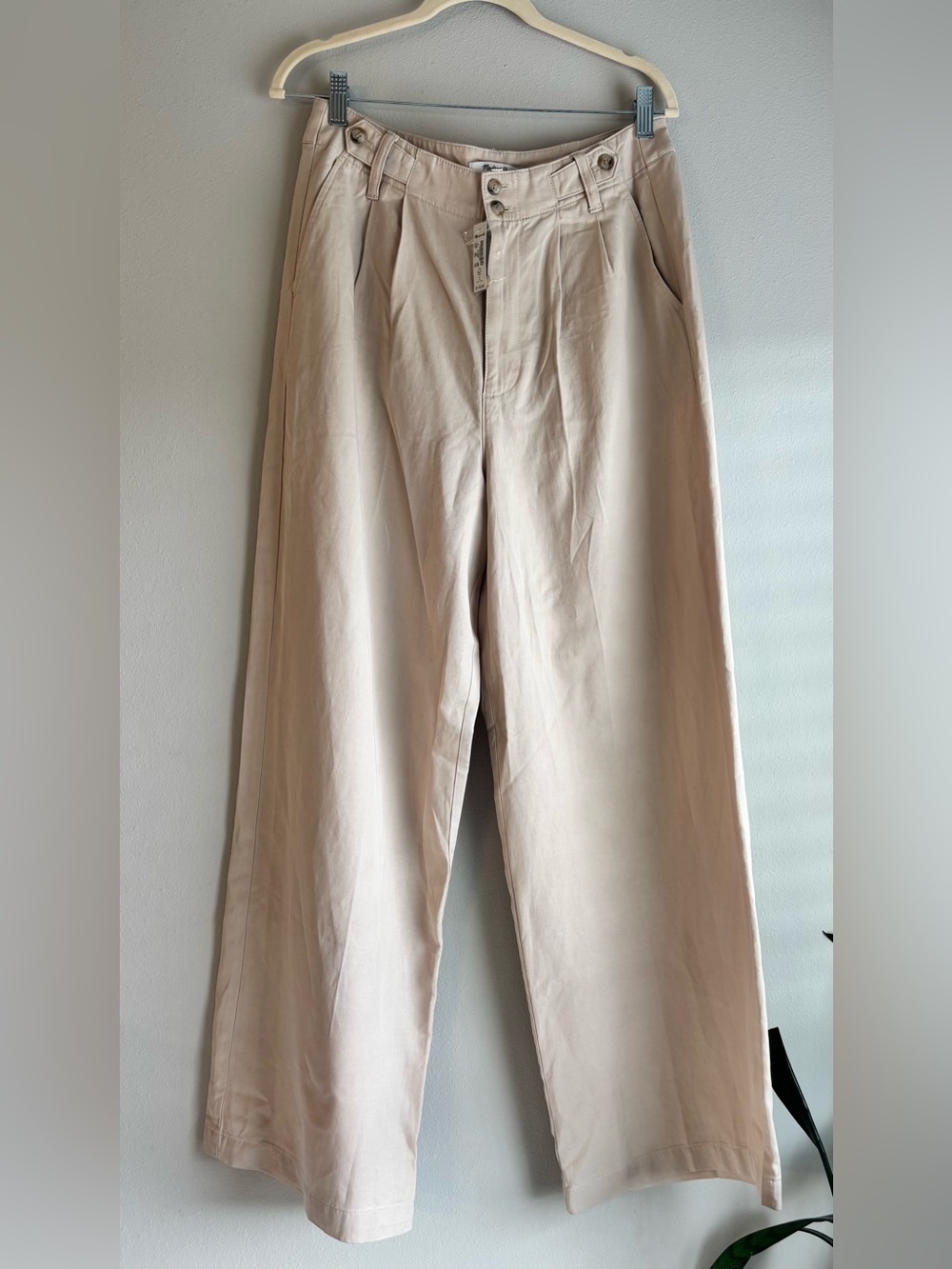 NWT Madewell The Harlow Wide Leg Pant in Drapey Twill- Khaki - Women’s Size 8